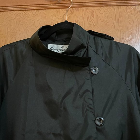 Vintage Black Aqua-Sheen Raincoat - Picture 7 of 8